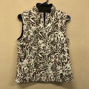 ZENERGY BY CHICO'S REVERSIBLE VEST ANIMAL PRINT